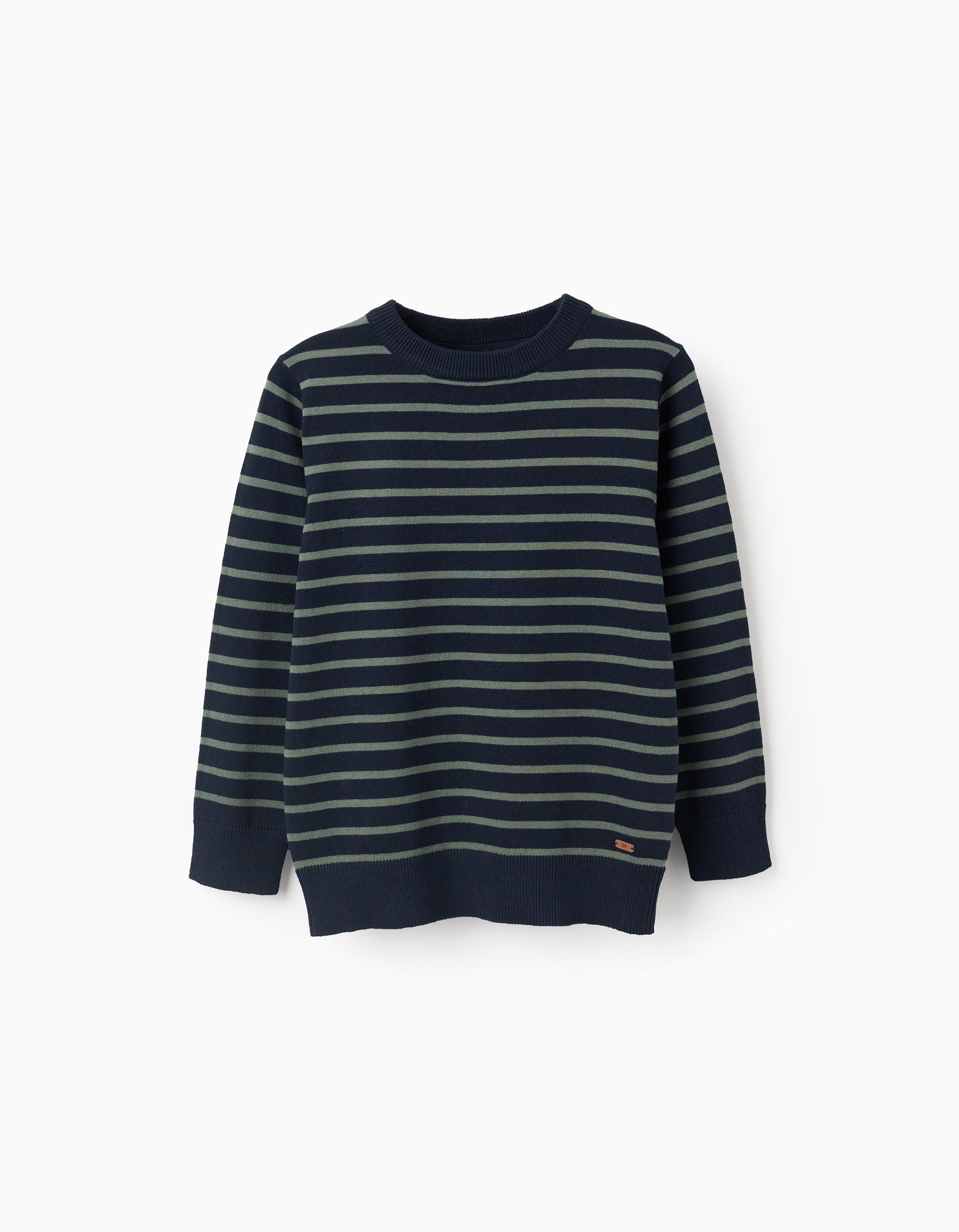 Πουλόβερ με λεπτή πλέξη για αγόρια, πράσινο/σκούρο μπλε