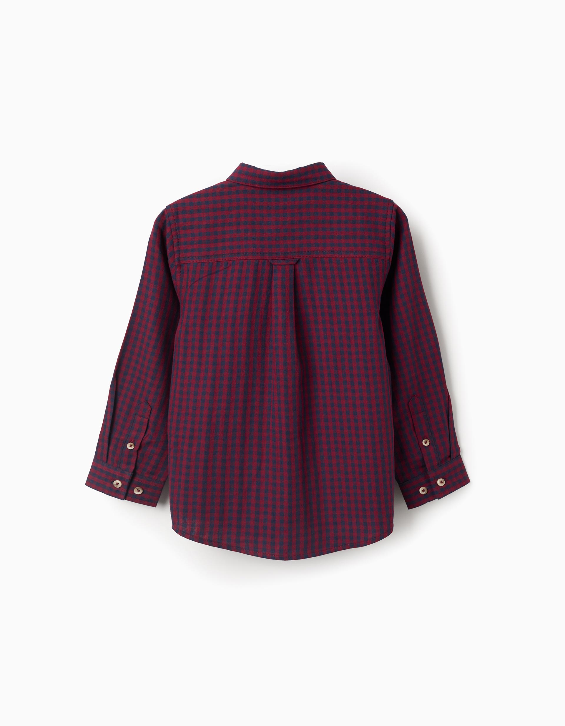 Second image of Καρό πουκάμισο μακρυμάνικο μπορντό