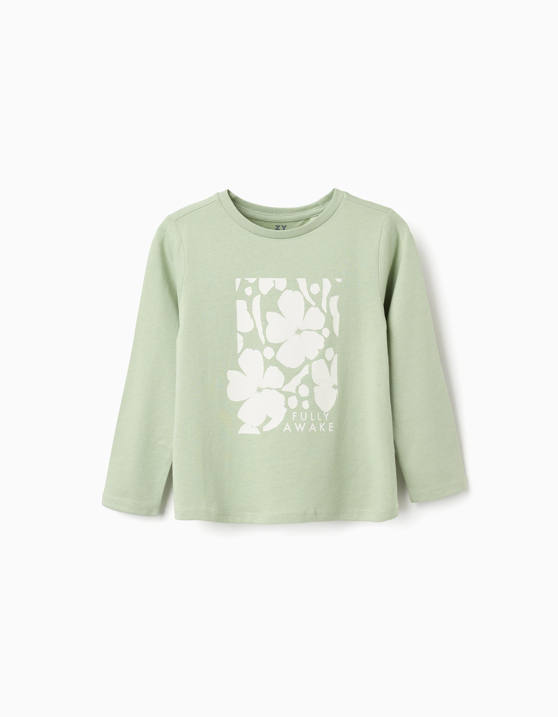 Βαμβακερή μπλούζα με μακριά μανίκια για κορίτσι